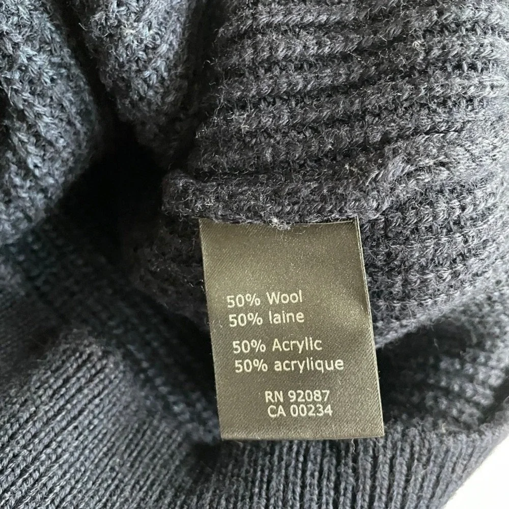 Saks Fifth Avenue Men's Modern Ombre Wool Blend Ribbed Sweater Blue Black Cozy L